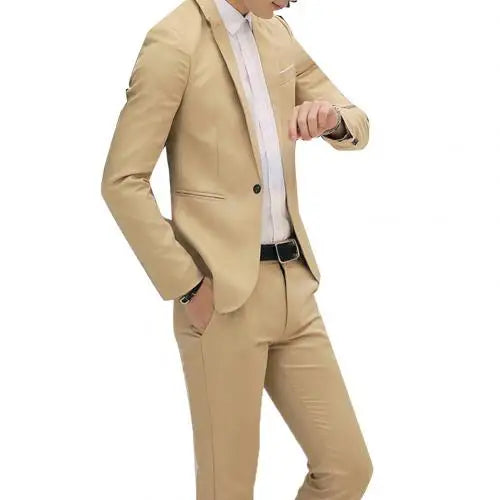 Elegant men's suit with blazer and trousers