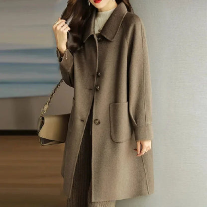 Elegant wool coat for women in Korean style