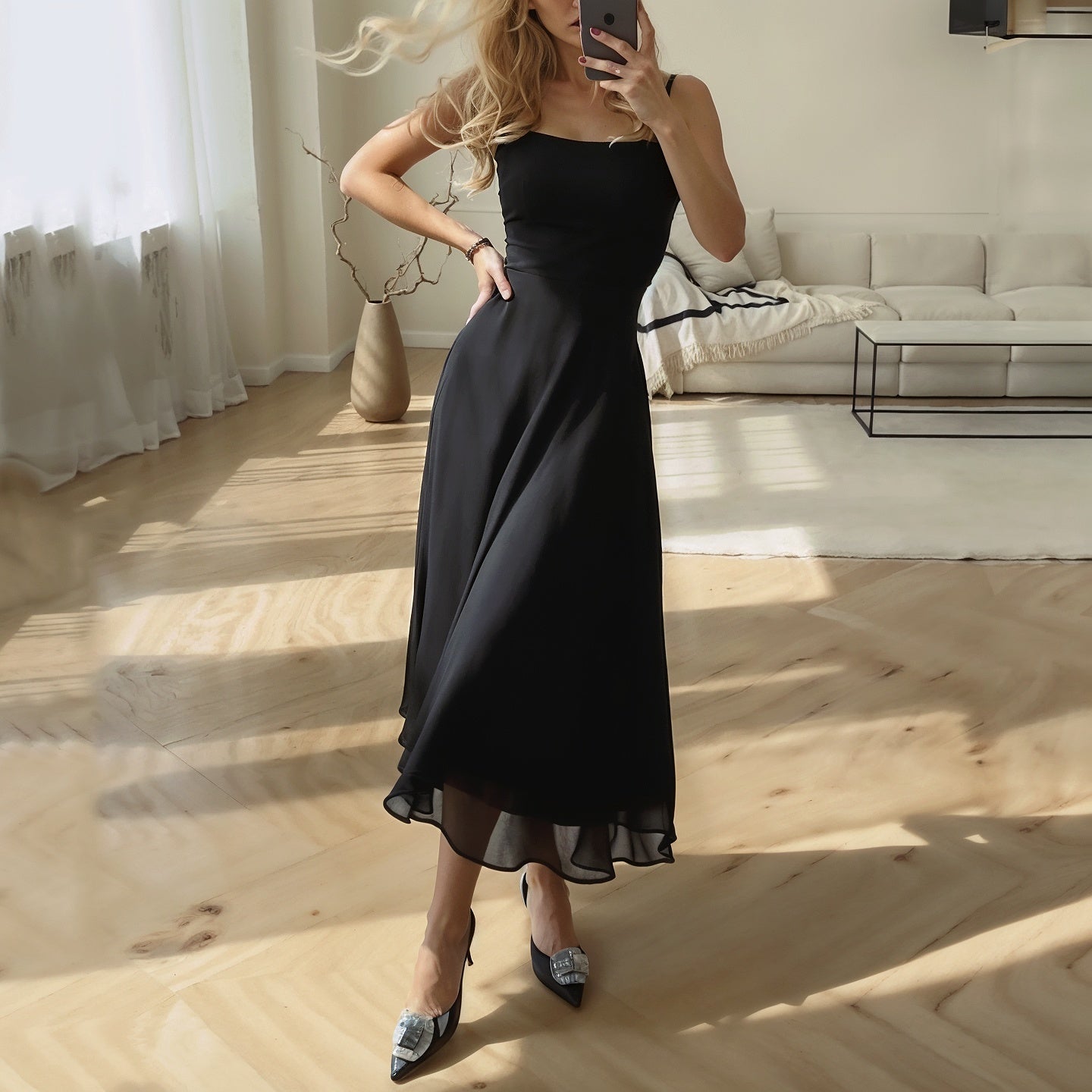 Elegant Sleeveless Midi Dress for Women