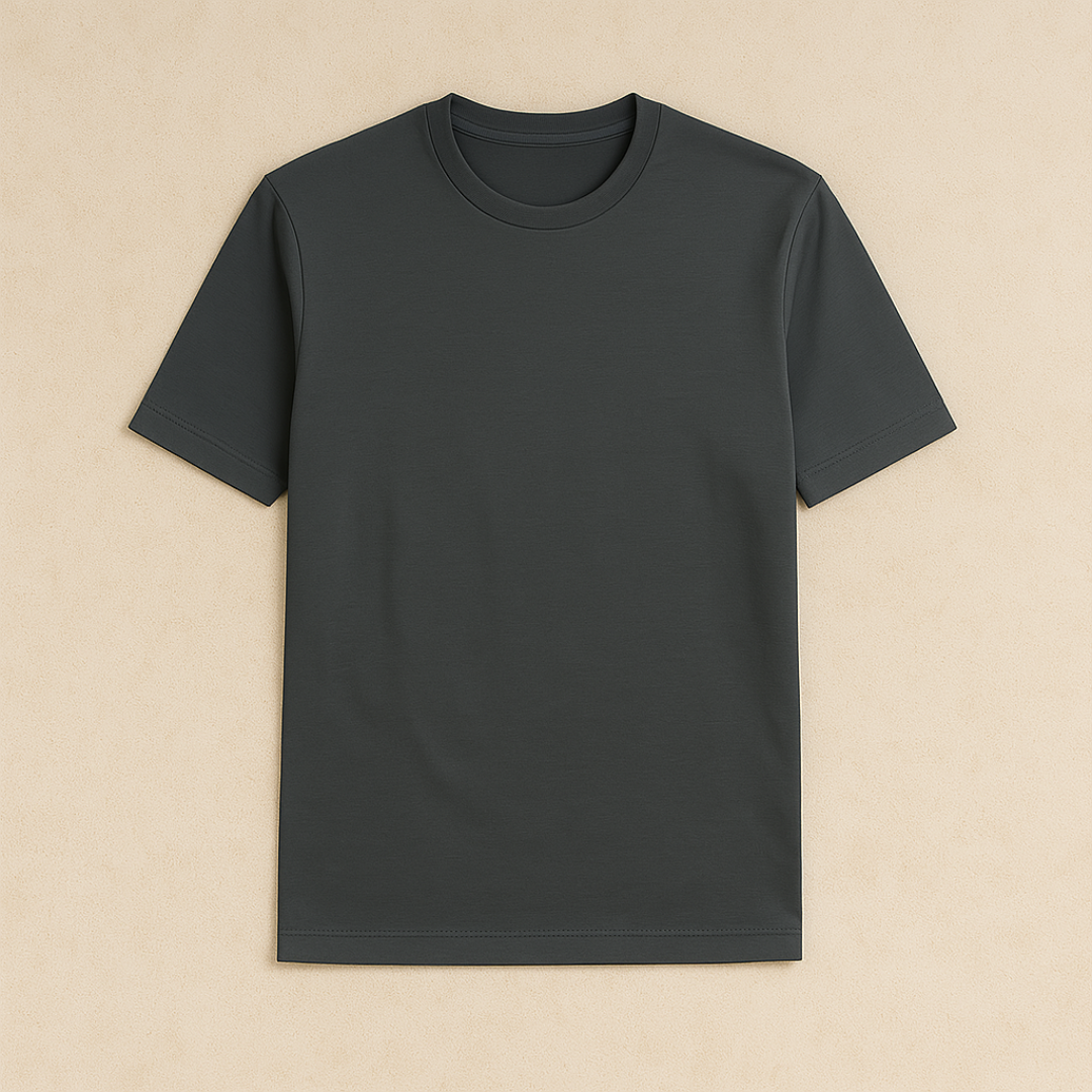 Elegant cotton blend crewneck T-shirt