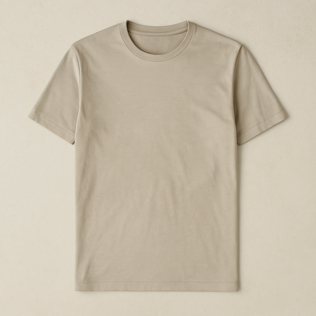 Elegant cotton blend crewneck T-shirt