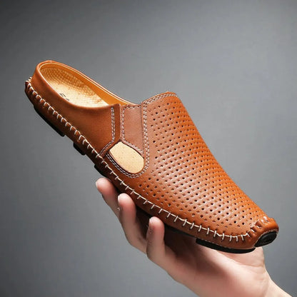TrendAura Eliano AirWeave Mules Perforated Faux Leather With Cushioned Insole And Ventilated Comfort