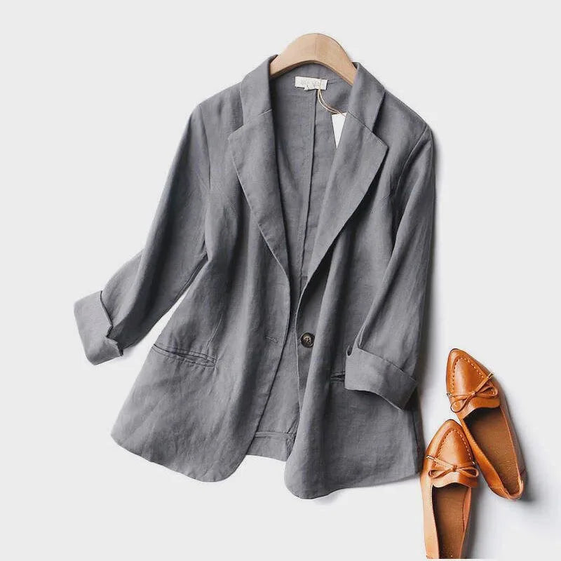 Elise Linen Blazer Casual Breathable Lightweight Comfort For Everyday Style And Confidence