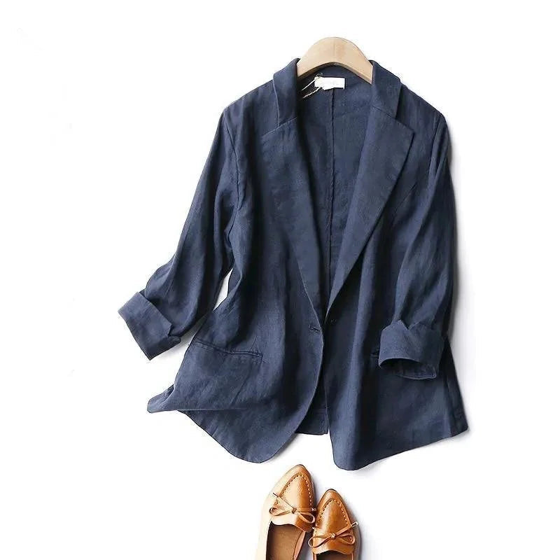 Elise Linen Blazer Casual Breathable Lightweight Comfort For Everyday Style And Confidence