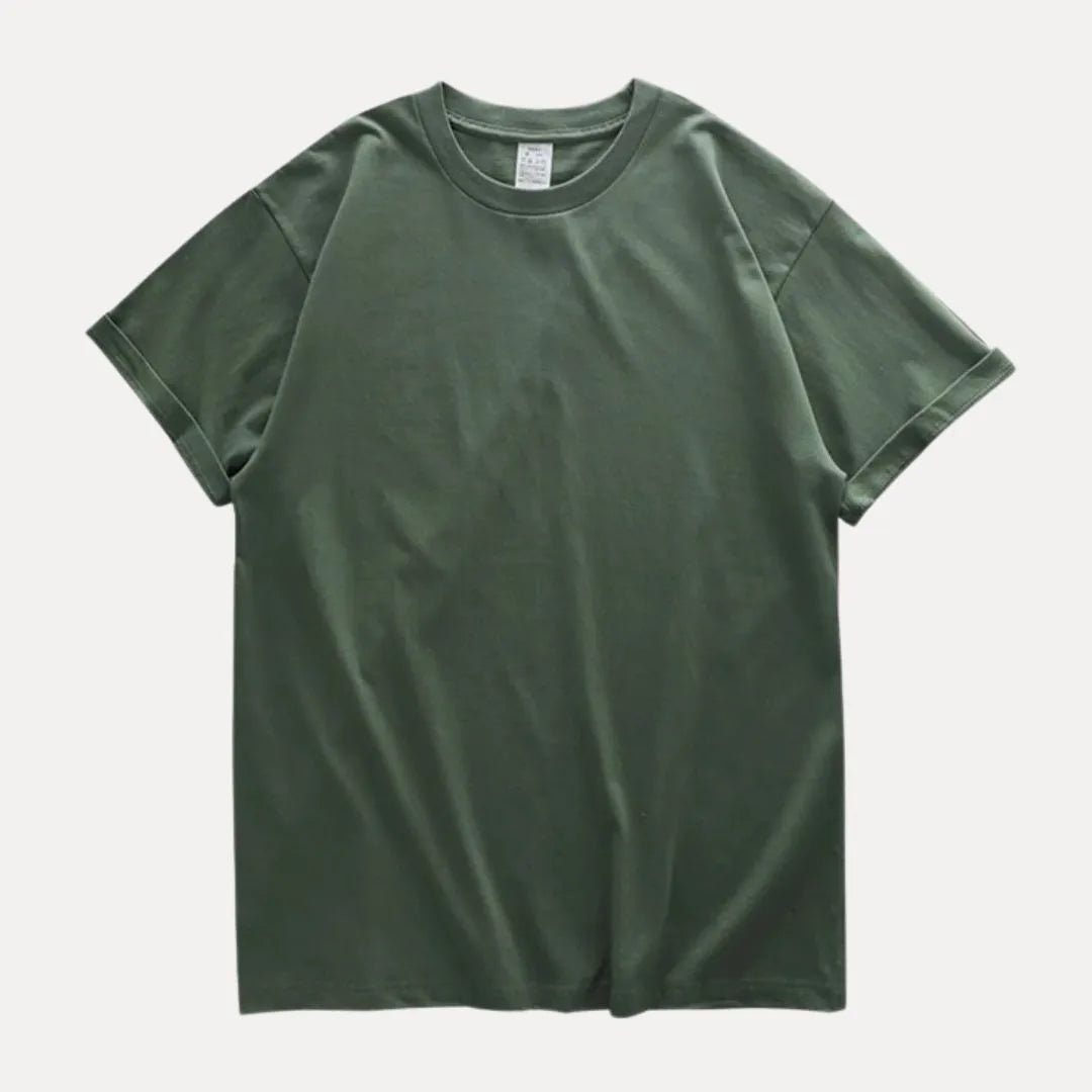 Ellis Classic Crewneck Tee Cotton Tee For Smart Casual Look With Relaxed Fit And Ribbed Collar