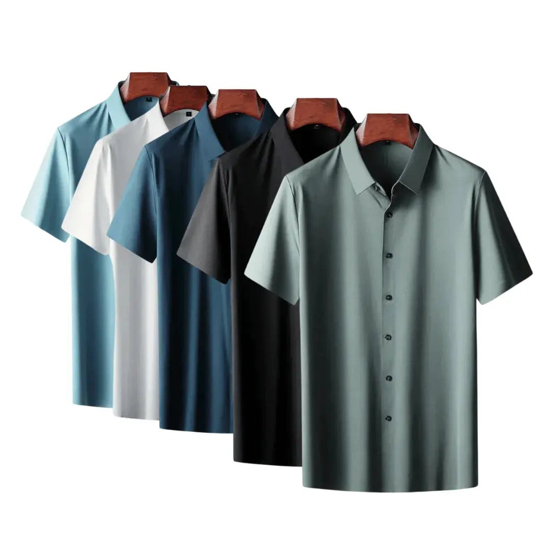 Emerson Langford Short Sleeve Button Front Casual Shirt Teal Men's Wardrobe Essential Buy 3 Get 2 Free