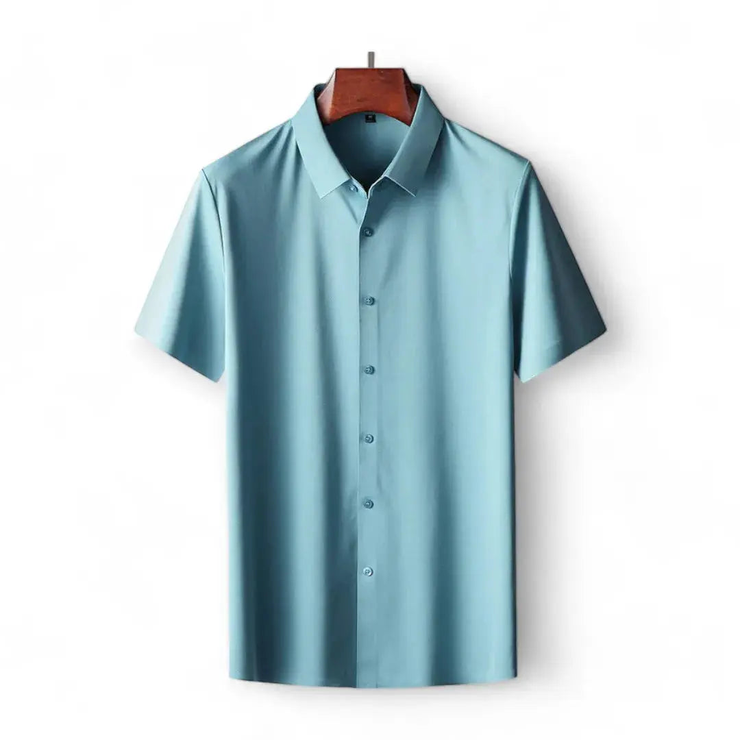Emerson Langford Short Sleeve Button Front Casual Shirt Teal Men's Wardrobe Essential Buy 3 Get 2 Free