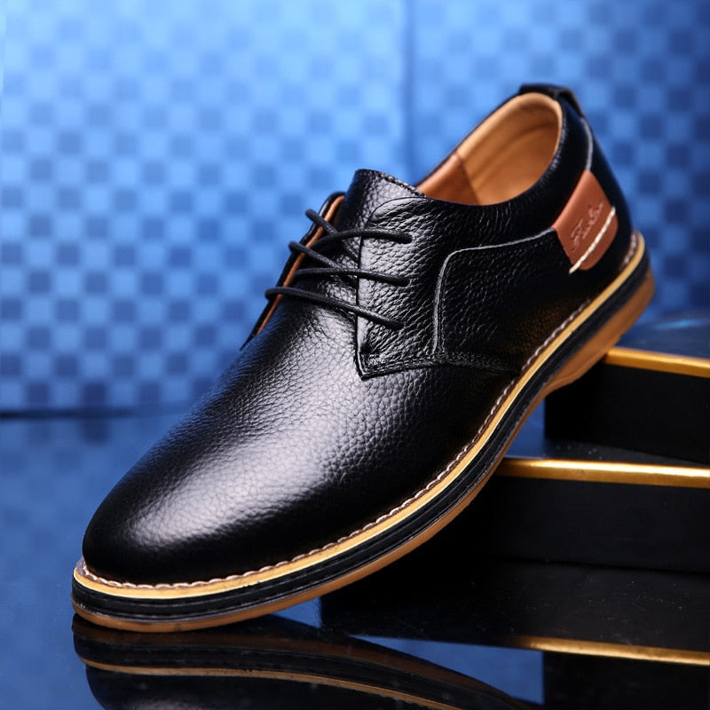 Emilio Prestige Leather Shoes for Men Premium Leather Dress Shoes with Rubber Sole by Waylynn