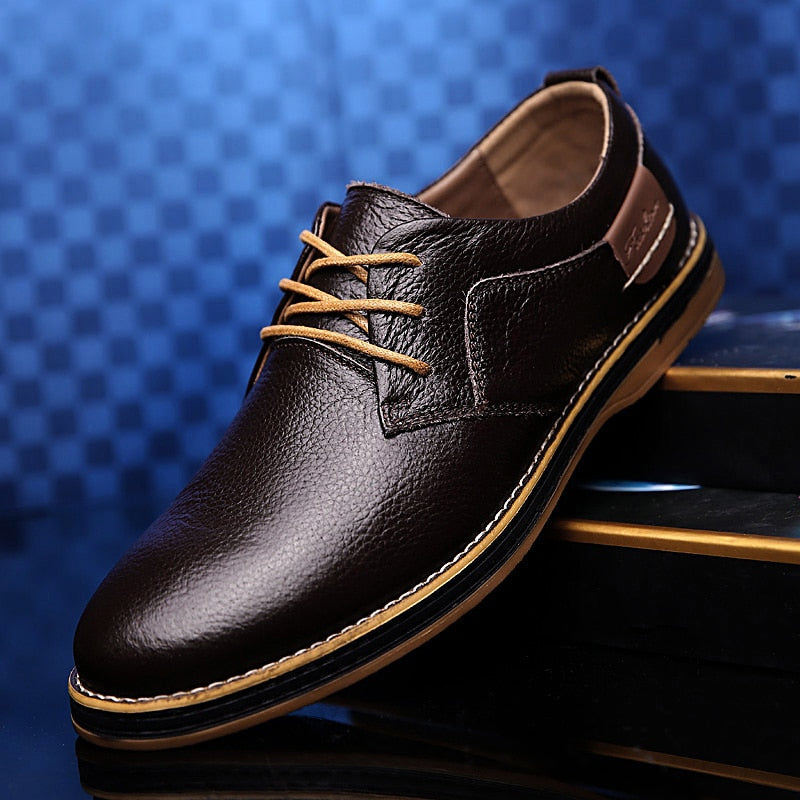 Emilio Prestige Leather Shoes for Men Premium Leather Dress Shoes with Rubber Sole by Waylynn