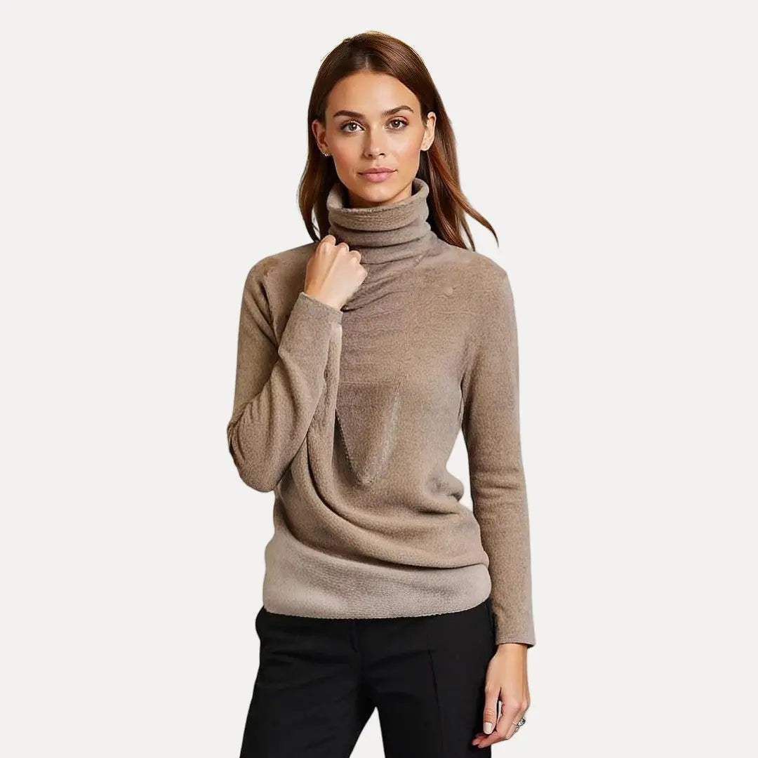 Clara Soft Turtleneck Sweater For Women, Cozy Warm Knit, Luxurious Everyday Style For Cold Weather