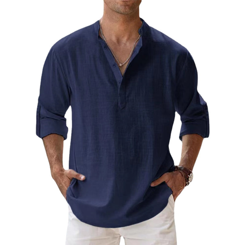 Zup Mens Linen Shirt Breathable Lightweight Comfort For Spring And Summer Stylish Relaxed Fit