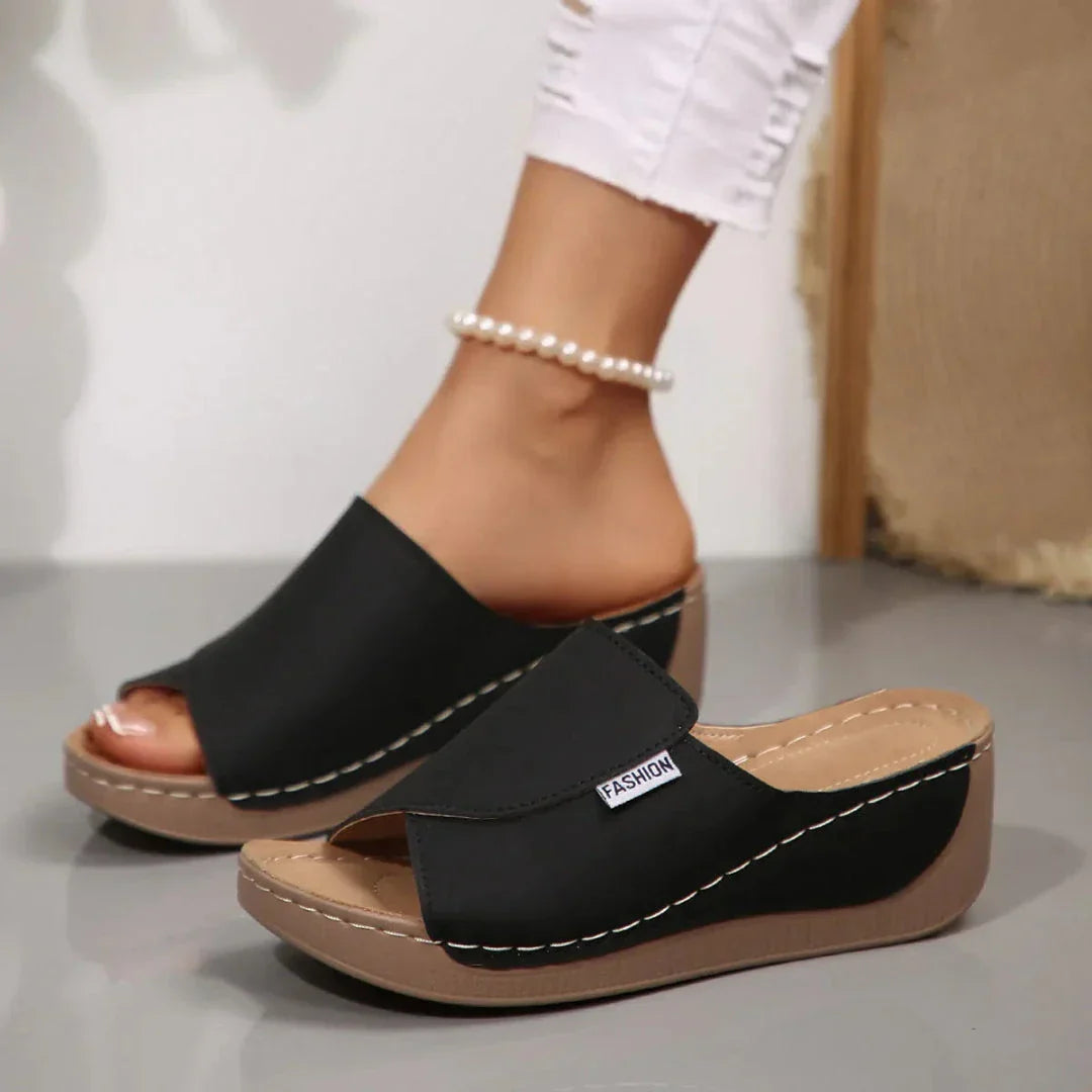 Erica Open-Toe Slip-On Cushioned Sandals