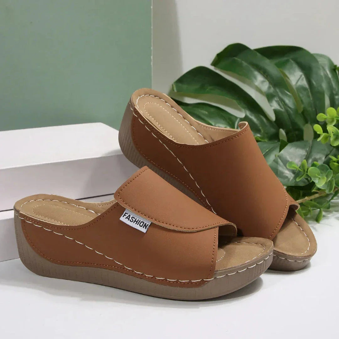 Erica Open-Toe Slip-On Cushioned Sandals