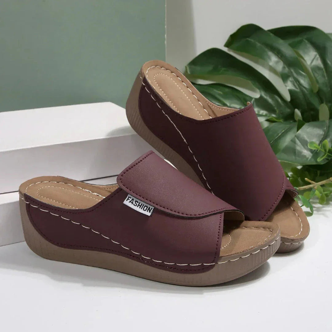 Erica Open-Toe Slip-On Cushioned Sandals