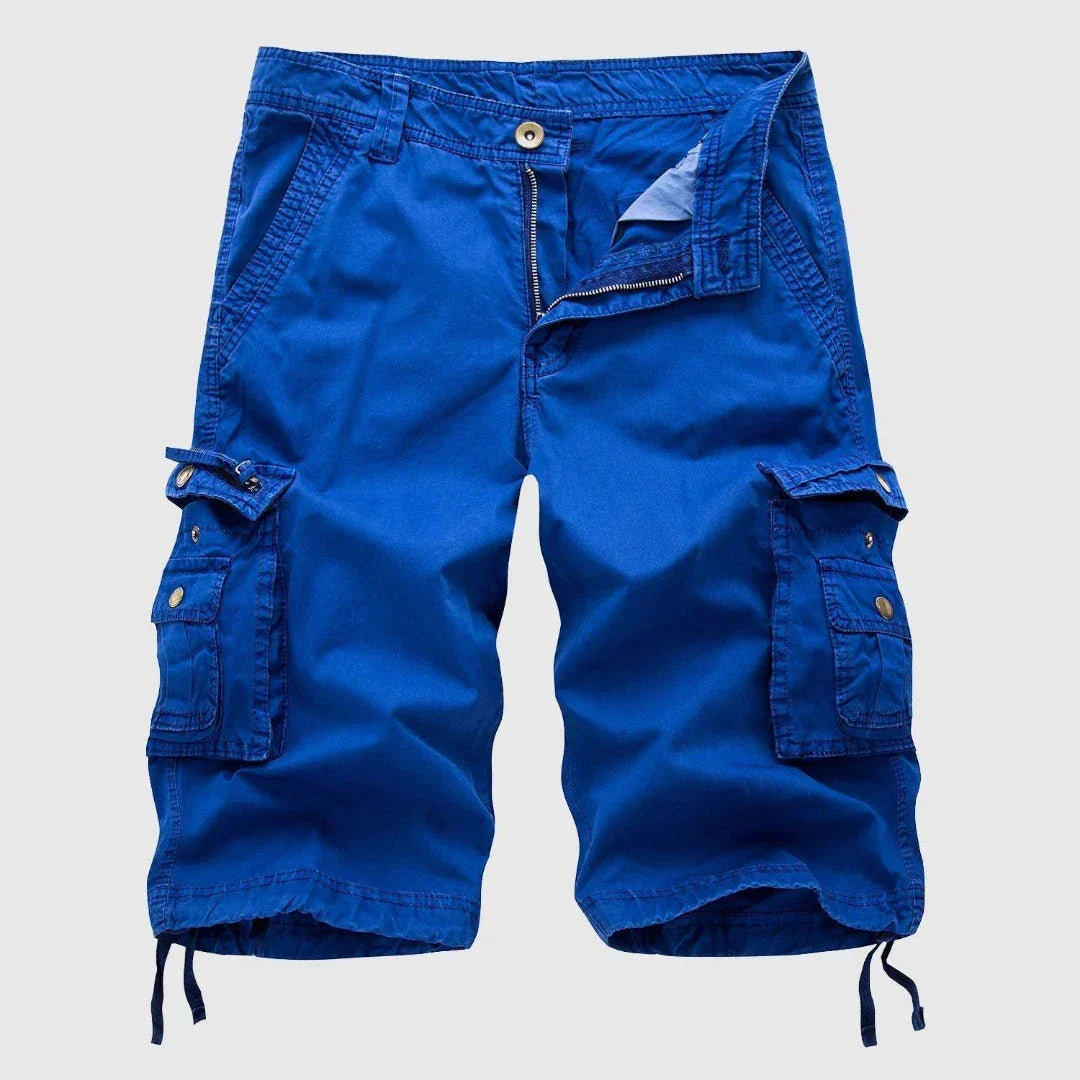 Ernest Men's Multi Pocket Cargo Shorts Durable Cotton Breathable Relaxed Fit for Summer Adventure