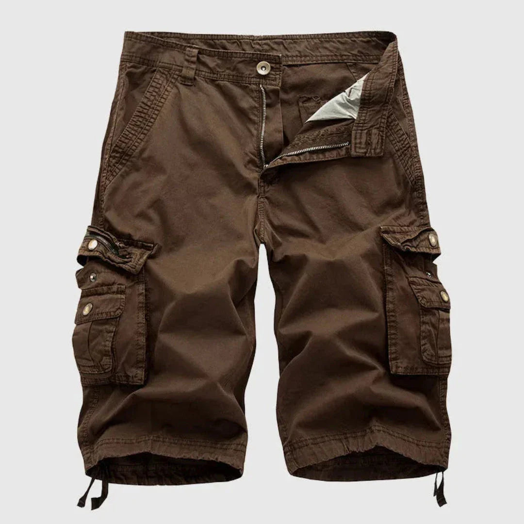 Ernest Men's Multi Pocket Cargo Shorts Durable Cotton Breathable Relaxed Fit for Summer Adventure