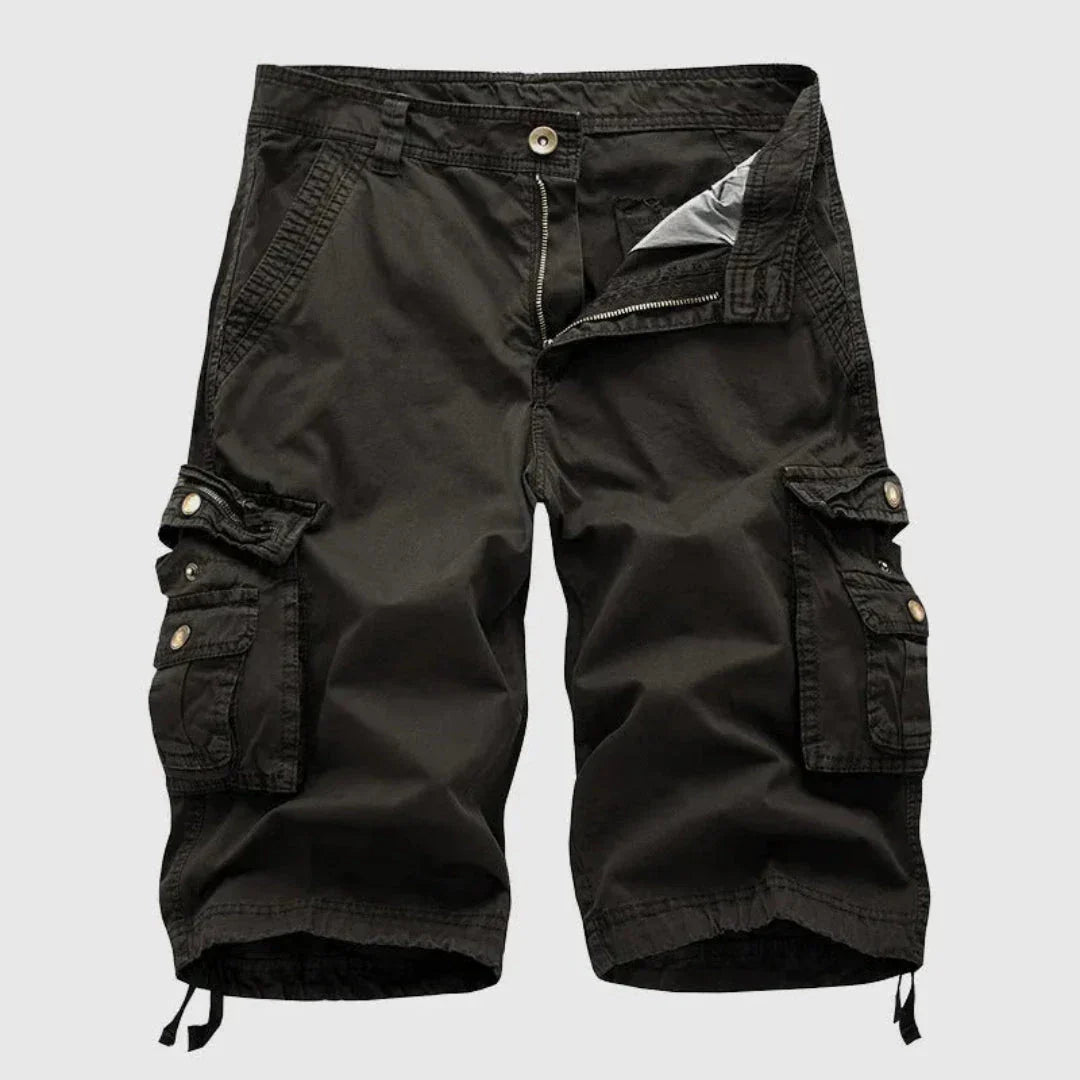 Ernest Men's Multi Pocket Cargo Shorts Durable Cotton Breathable Relaxed Fit for Summer Adventure
