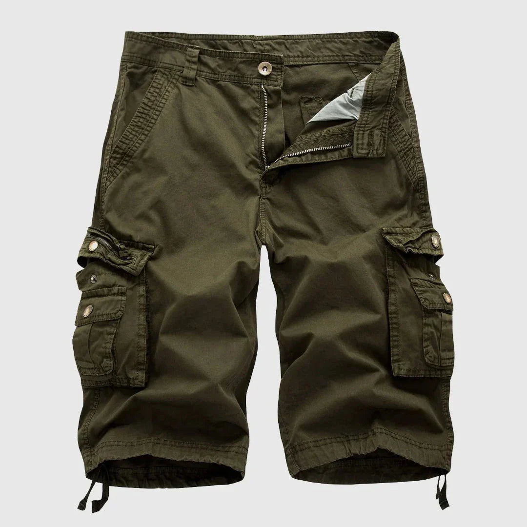Ernest Men's Multi Pocket Cargo Shorts Durable Cotton Breathable Relaxed Fit for Summer Adventure