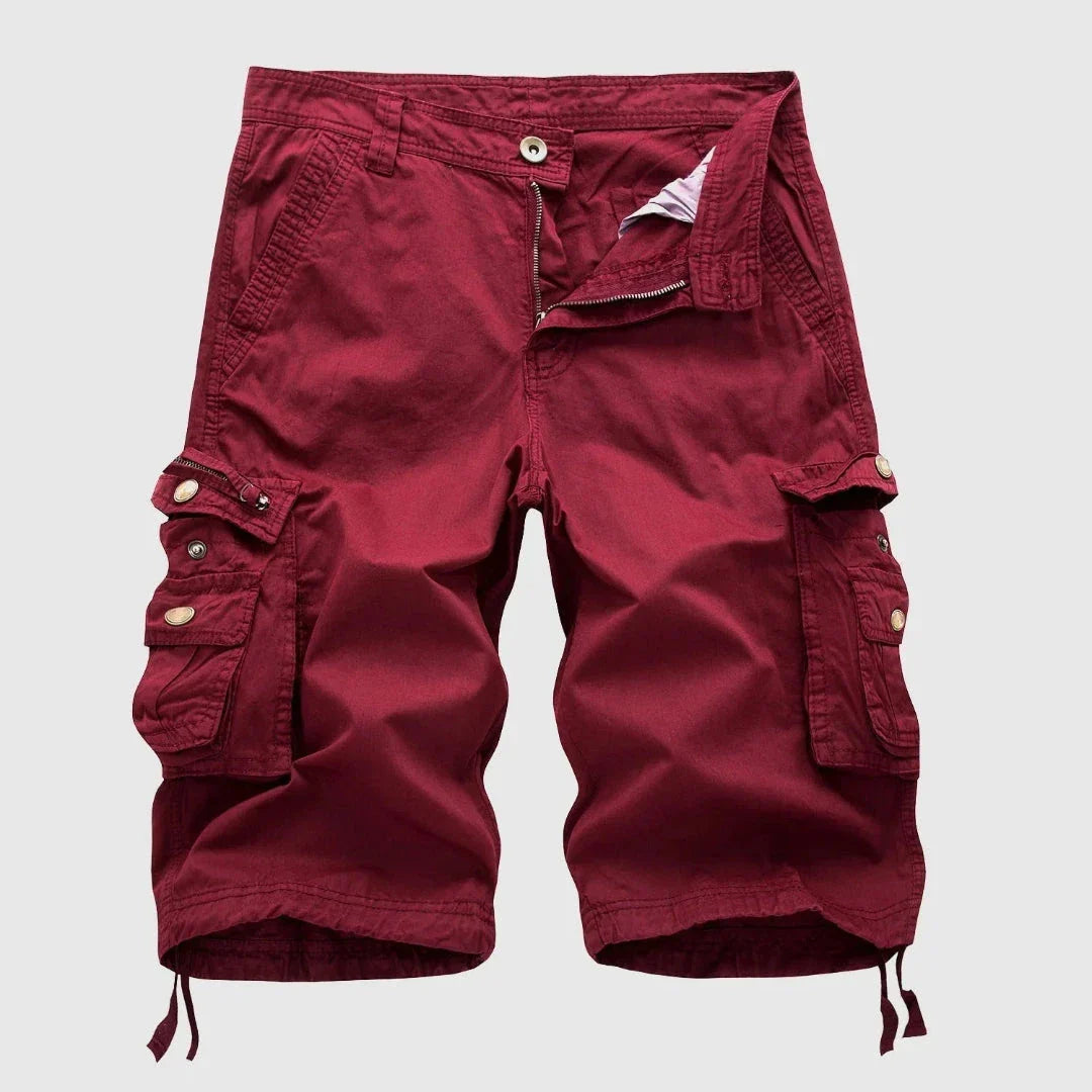 Ernest Men's Multi Pocket Cargo Shorts Durable Cotton Breathable Relaxed Fit for Summer Adventure
