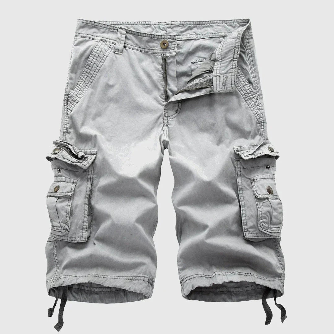 Ernest Men's Multi Pocket Cargo Shorts Durable Cotton Breathable Relaxed Fit for Summer Adventure