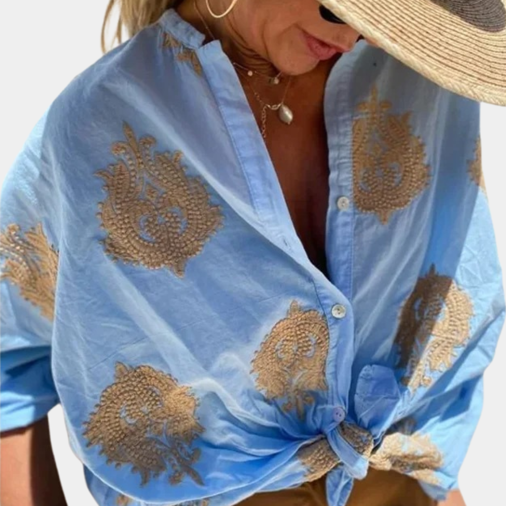 Julia Womens Blouse With Striking Print Long Sleeve For Women Versatile Wardrobe Essential
