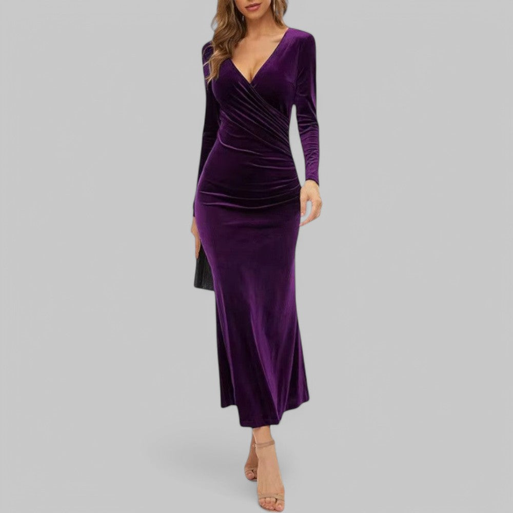 Women's evening dress V-neck | Long maxi