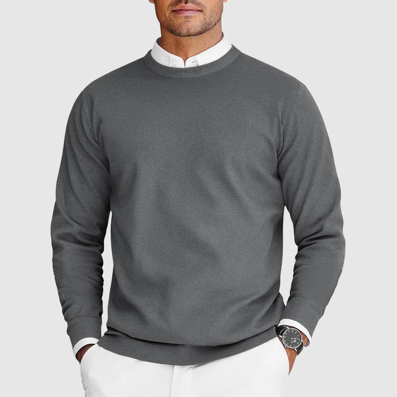 Everyday Casual Mens Crew Neck Sweater By TrendAura Premium Polyester Nylon Knit Lightweight Layering Essential