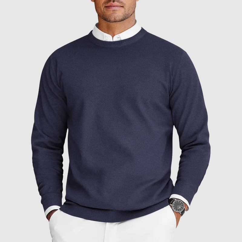 Everyday Casual Mens Crew Neck Sweater By TrendAura Premium Polyester Nylon Knit Lightweight Layering Essential