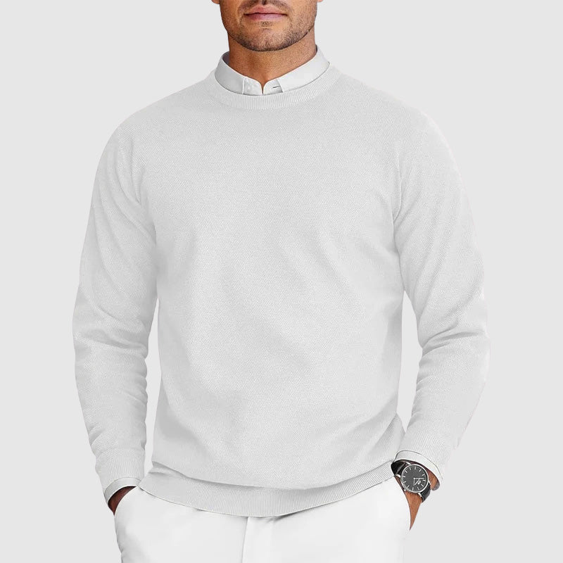 Everyday Casual Mens Crew Neck Sweater By TrendAura Premium Polyester Nylon Knit Lightweight Layering Essential