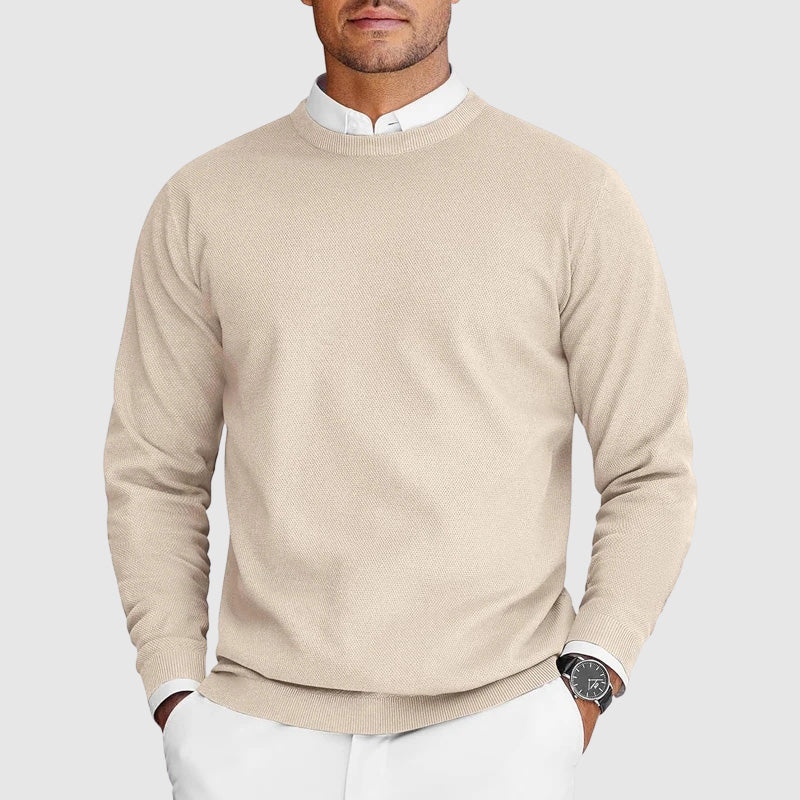 Everyday Casual Mens Crew Neck Sweater By TrendAura Premium Polyester Nylon Knit Lightweight Layering Essential