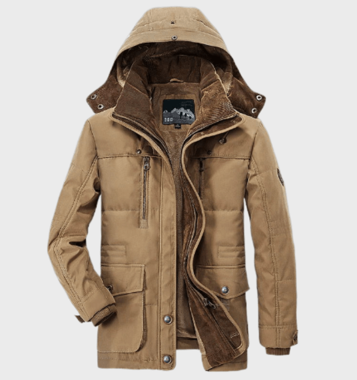 TrendAura Daniel Mens Olive Green Waterproof Winter Jacket With Breathable Shell And Insulated Lining
