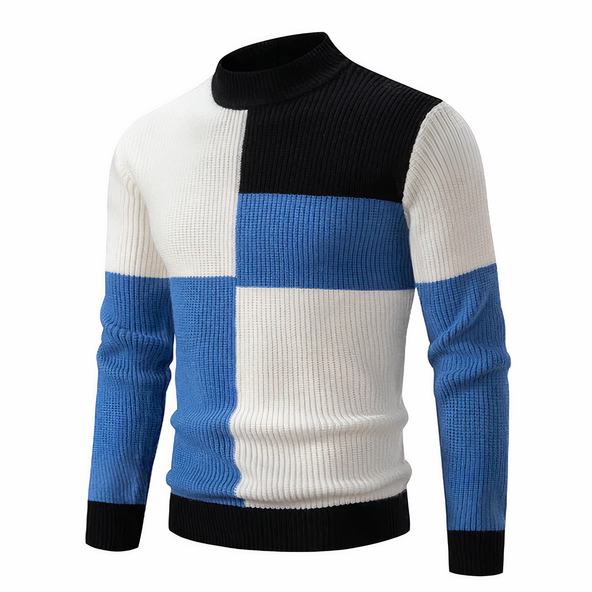 Tinku | Stylish Patchwork Knit Sweater for Men