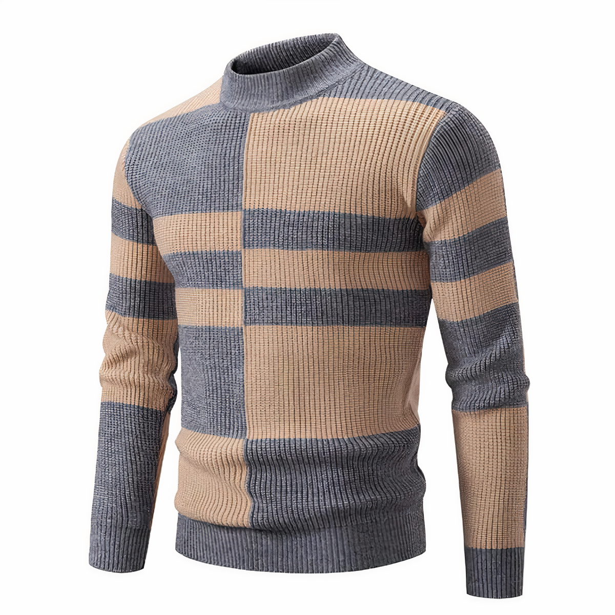 Tinku | Stylish Patchwork Knit Sweater for Men
