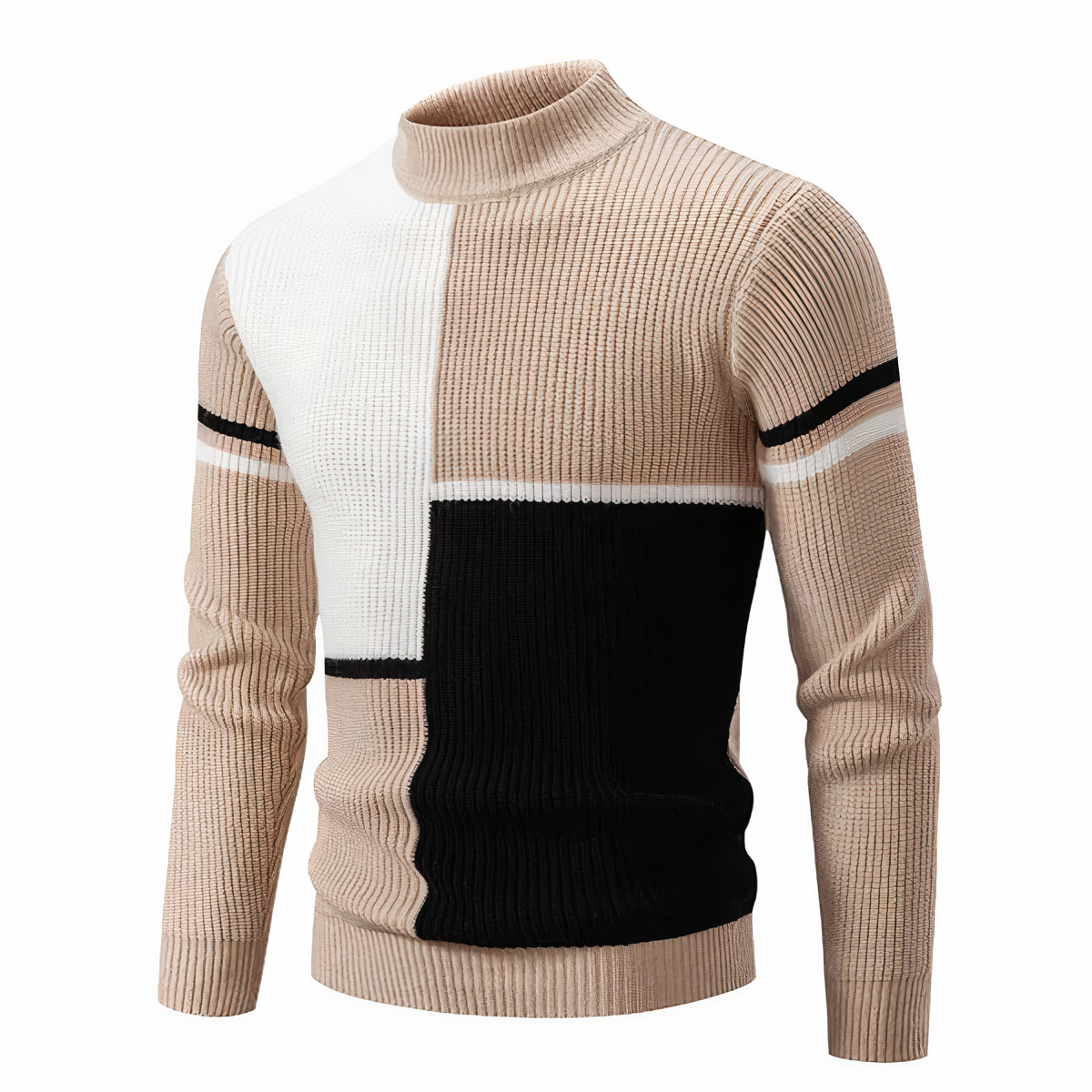 Tinku | Stylish Patchwork Knit Sweater for Men