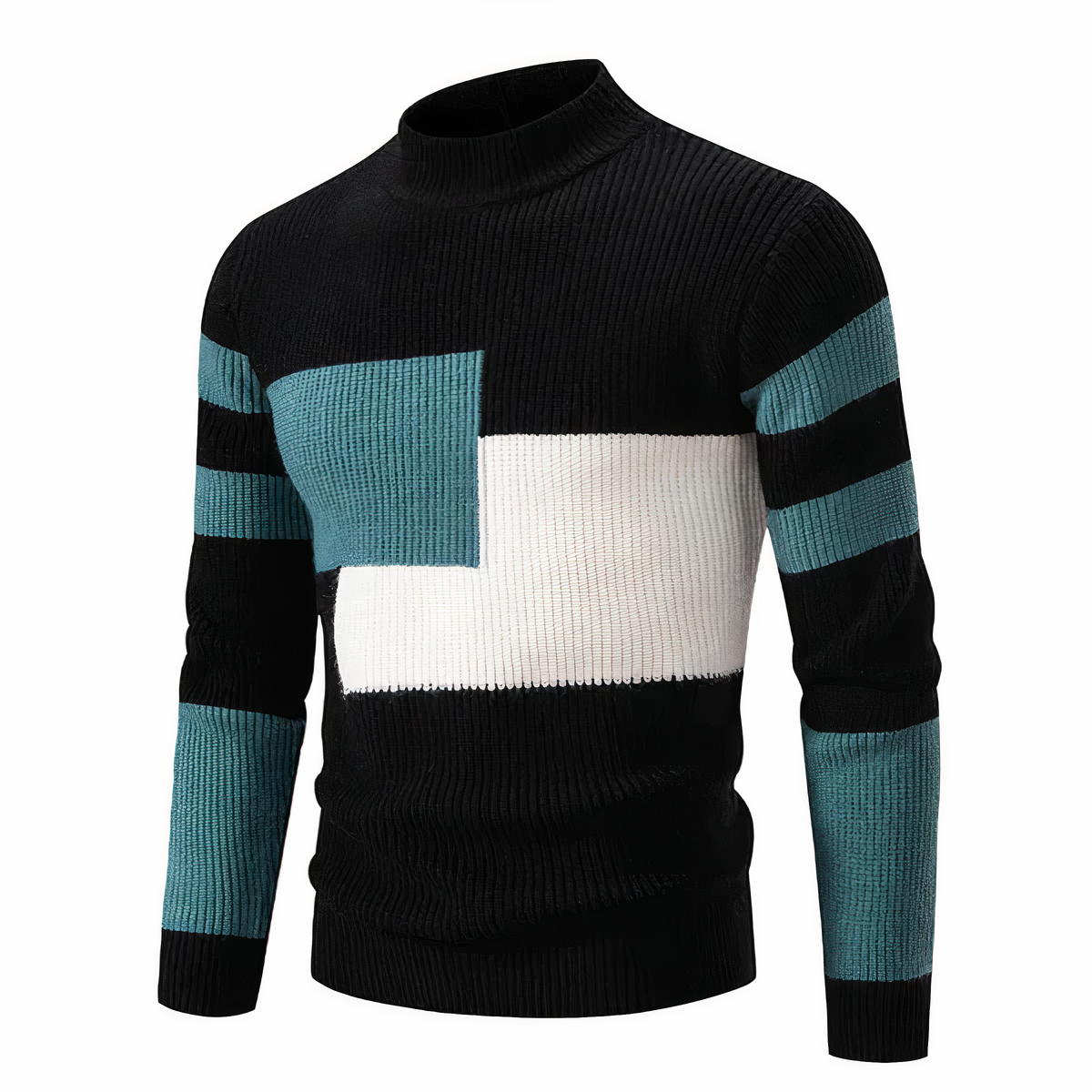 Tinku | Stylish Patchwork Knit Sweater for Men