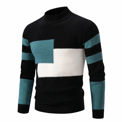 Tinku | Stylish Patchwork Knit Sweater for Men