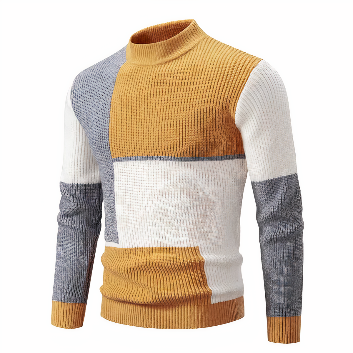 Tinku | Stylish Patchwork Knit Sweater for Men