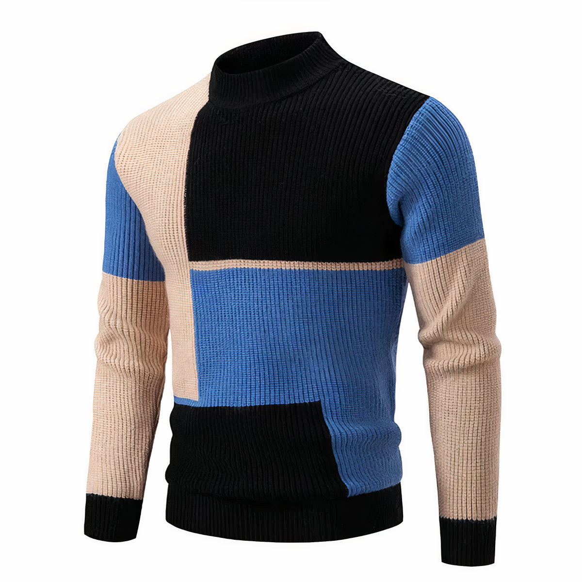 Tinku | Stylish Patchwork Knit Sweater for Men