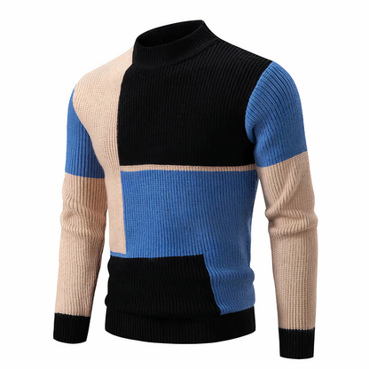 Tinku | Stylish Patchwork Knit Sweater for Men