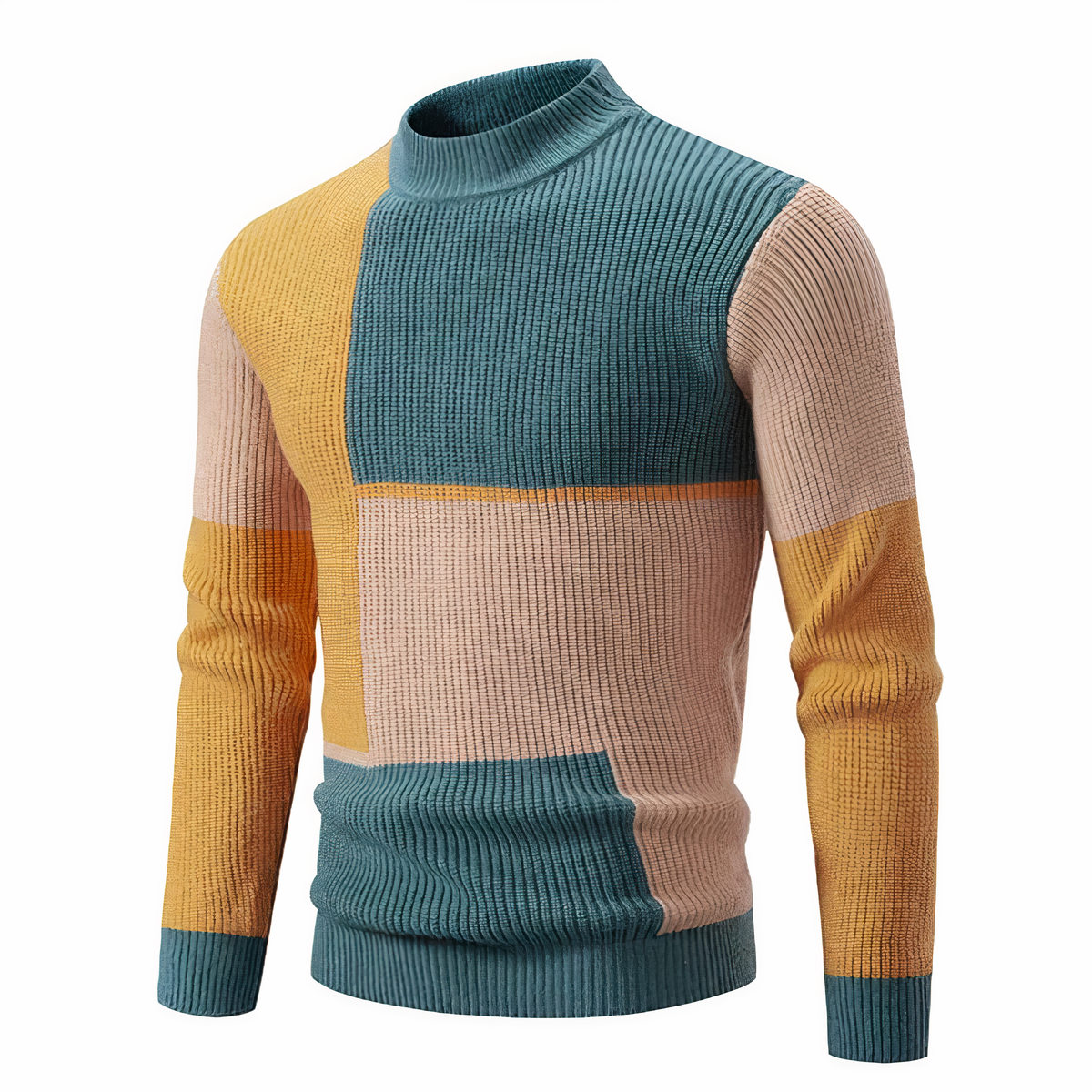 Tinku | Stylish Patchwork Knit Sweater for Men