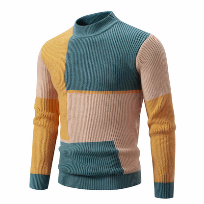 Tinku | Stylish Patchwork Knit Sweater for Men