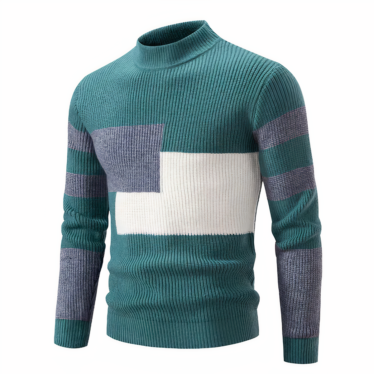 Tinku | Stylish Patchwork Knit Sweater for Men
