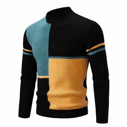 Tinku | Stylish Patchwork Knit Sweater for Men