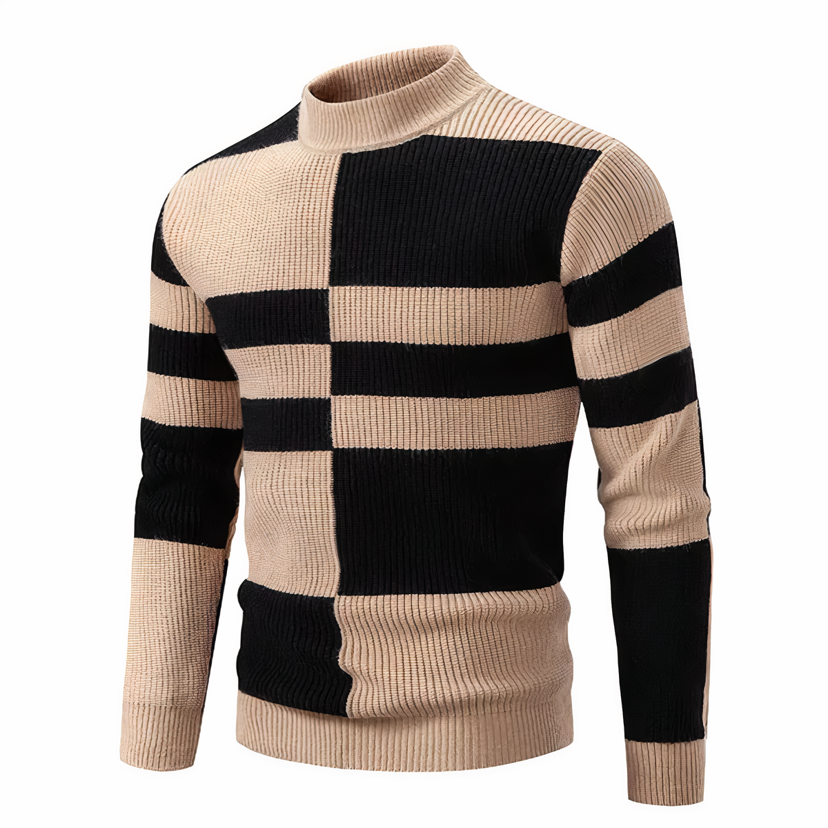 Tinku | Stylish Patchwork Knit Sweater for Men