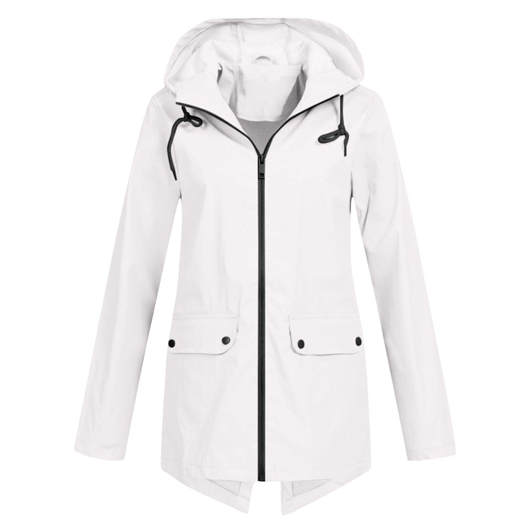 Women’s Zip Front Rain Coat | Hooded