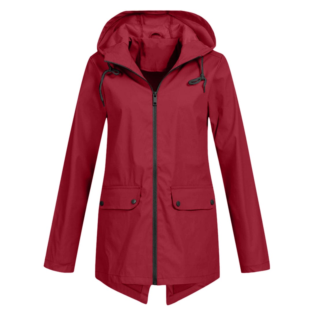 Women’s Zip Front Rain Coat | Hooded