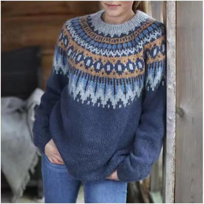 Fair Isle Crewneck Jumper for Women – Cozy & Versatile