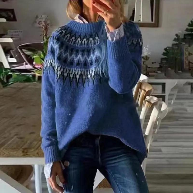 Fair Isle Crewneck Jumper for Women – Cozy & Versatile