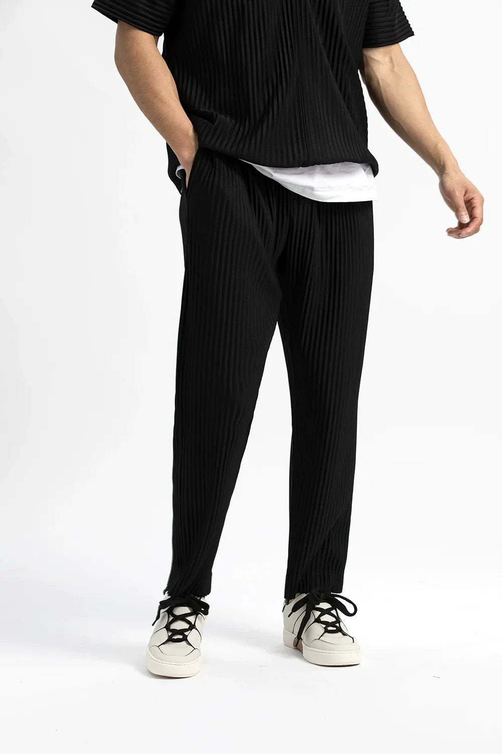 Men's Pleated Pants Japanese Streetwear Style For Fashion Forward Men Comfort Fit Premium Quality