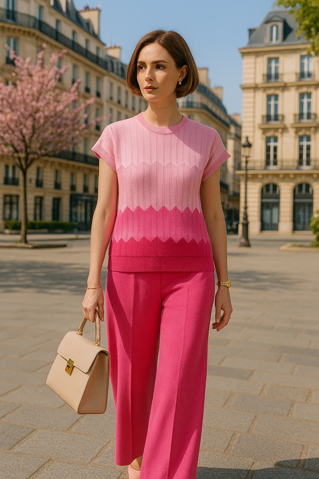 Gradient knit lounge set for the summer